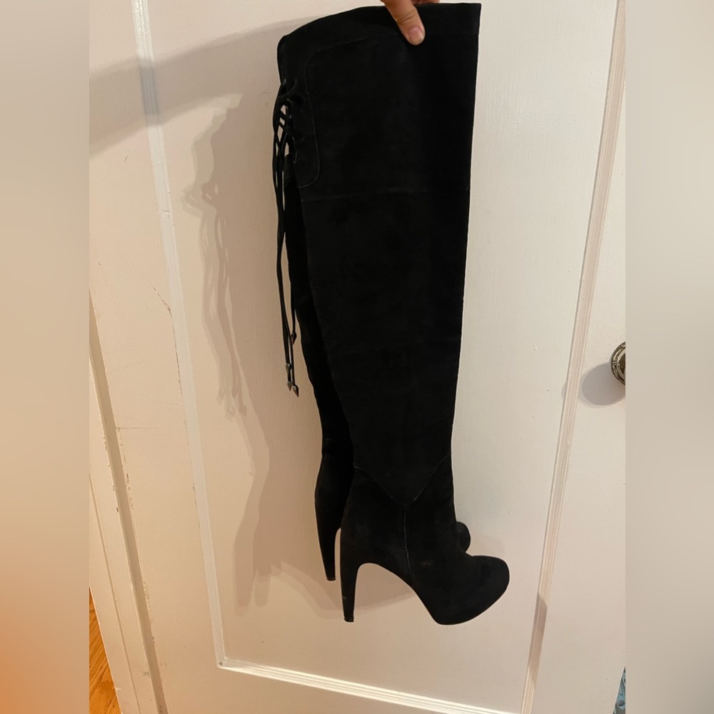 Sam Edelman Kayla boots in black suede.